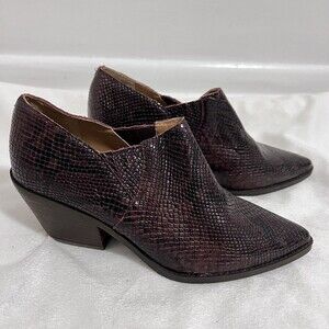 Lucky Brand Women's Burgundy Snake-Print Ankle Booties